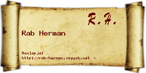 Rab Herman névjegykártya